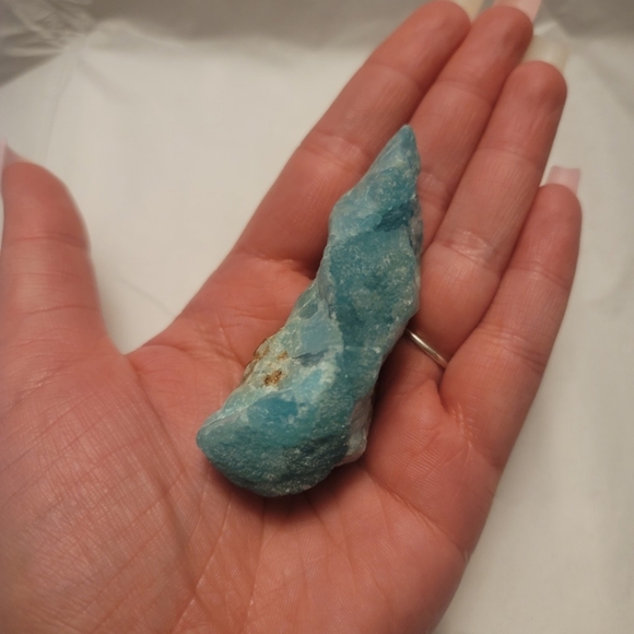 Raw Bright Blue Botryoidal Aragonite Specime Chunk Crystal Rough On A Matrix - Picture 2 of 14